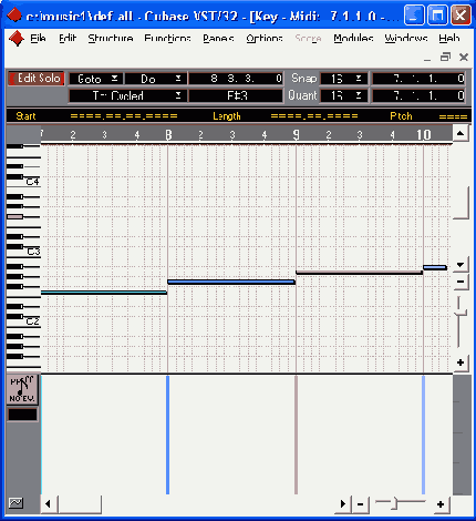 График изменения значений котроллера Modulation