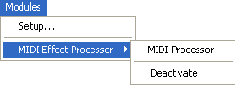 Меню команды MIDI Effect Processor
